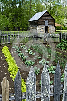 Barn with farming garden
