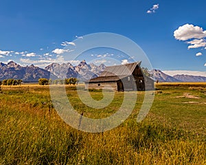 Barn in front of the Teton Range
