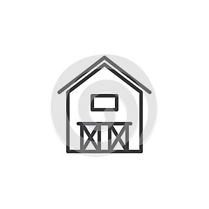 Barn house line icon