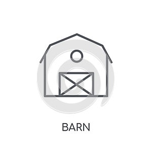 Barn linear icon. Modern outline Barn logo concept on white back