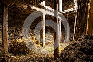 Barn made of stones and wood photo