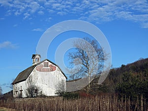 Historic Landmark 1883 White Barn in Newfield NYS photo