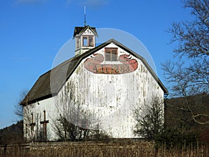 1883 Landmark White Barn between Newfield and Ithaca NYS photo