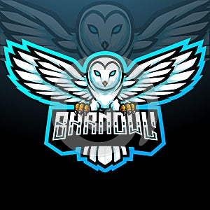 Barn owl esport logo mascot design
