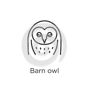 Barn owl icon vector from owl collection. Thin line Barn owl outline icon vector illustration. Outline, thin line Barn owl icon