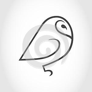 Barn owl symbol, icon outline