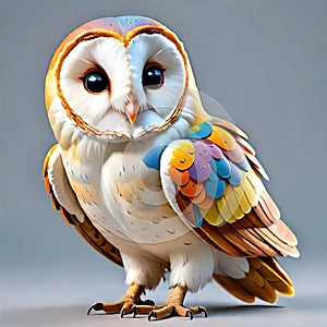 Barn owl wildlife night raptor bird pixar artistic