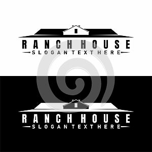 BARN RANCH HOUSE MODERN LOGO DESIGN VECTOR