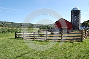 Barn with silo