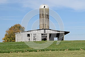 Barn and silo in armstrong county, 10 miles outside town