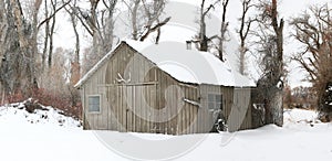 Barn in the snow