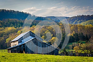 Barn and spring color in the rural Shenandoah Valley of Virginia