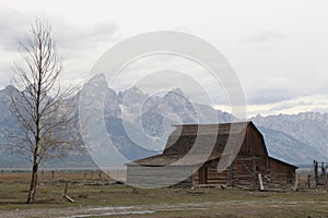 Barn and the Teton Mountain Range