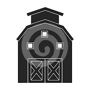 Barn vector icon.Black vector icon isolated on white background barn.