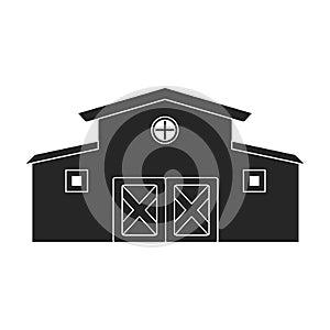 Barn vector icon.Black vector icon isolated on white background barn.