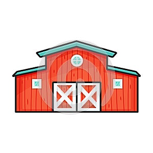 Barn vector icon.Color vector icon isolated on white background barn