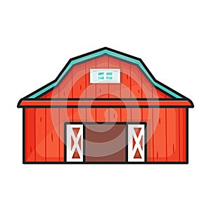 Barn vector icon.Color vector icon isolated on white background barn