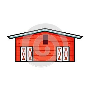 Barn vector icon.Color vector icon isolated on white background barn