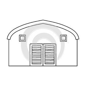 Barn vector icon.Outline vector icon isolated on white background barn.