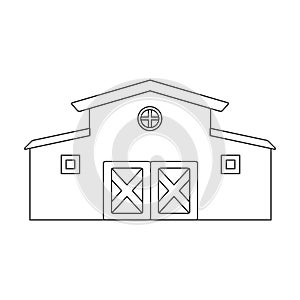 Barn vector icon.Outline vector icon isolated on white background barn.