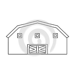 Barn vector icon.Outline vector icon isolated on white background barn.