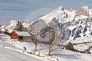 Barn in winterly Buchserberg