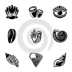 Barnacle icons set, simple style