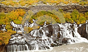 Barnafoss volcanic watefalls in Iceland