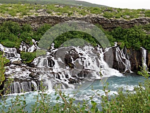 Iceland Landscape of the Barnafoss waterfall 2017