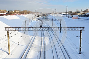 Barnaul, Russia, January, 13, 2016, Nobody, rail journey on the road to Barnaul