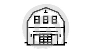 barndominium house line icon animation