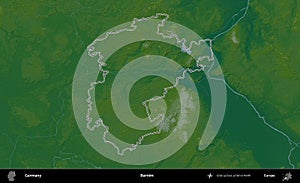 Barnim outlined, Germany. Physical