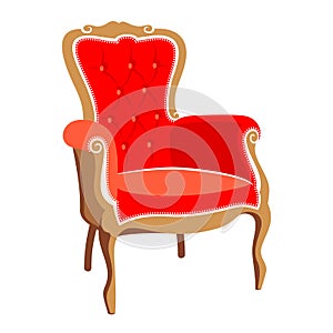 Barocco red armchair