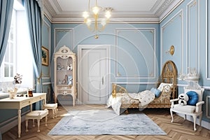 Barocco style interior of children room photo