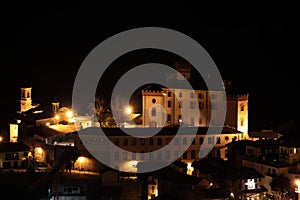 Barolo Castle nightscape in a quiet night