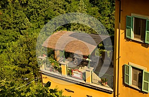 Barolo, Piedmont, Italy. July 2018. From the castle you have magnificent views of the surrounding countryside