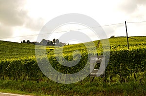 Barolo, Piedmont, Italy. July 2018. From the castle you have magnificent views of the surrounding countryside