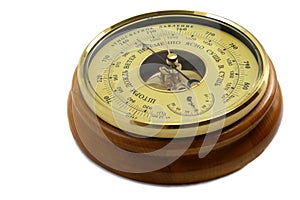 Barometer - aneroid on a white background