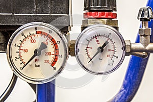 Barometer in blue air compressors