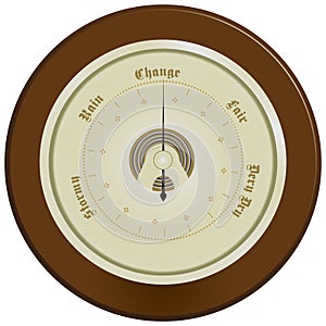 Barometer on dark wood