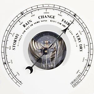 Barometer dial set to fair