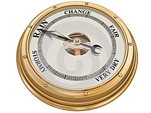 Barometer indicating rain