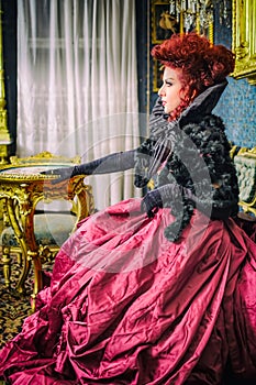 Baroness in baroque salon photo