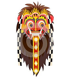 Barong bali mask. Bali landmarks vector ilustration