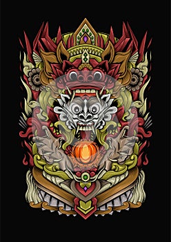 Barong illustration in the dark style