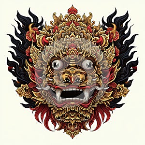 Barong Mask. Balinese Traditional Art and Culture