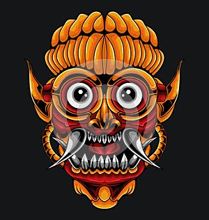 Barong mask mecha illustration