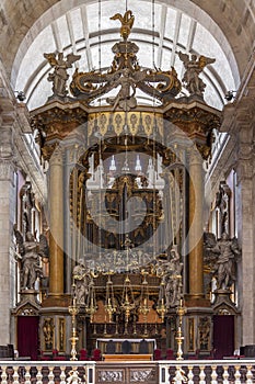 Baroque Altar Baldachin Sao Vicente de Fora Lisbon photo