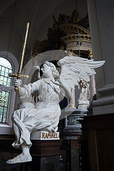 Baroque: angel Raphael sculpture