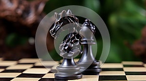 Baroque Animal Chess Pieces On A Dark Board